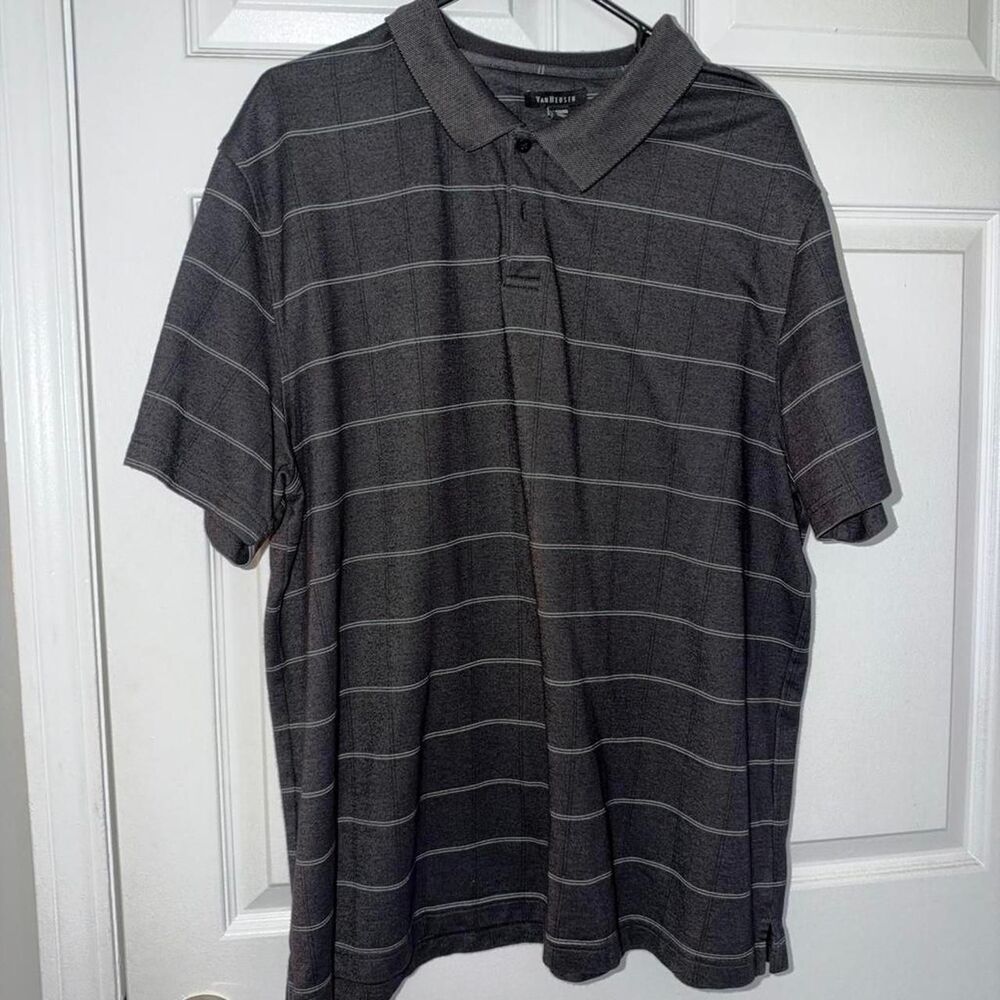 Van-heusen Men's Grey and Black Polo-shirts